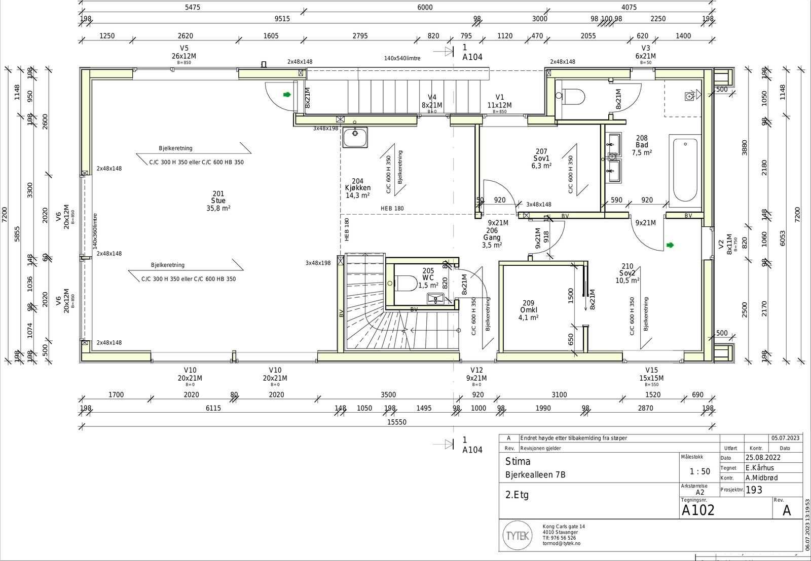 Technical drawing rendered by Rasterex